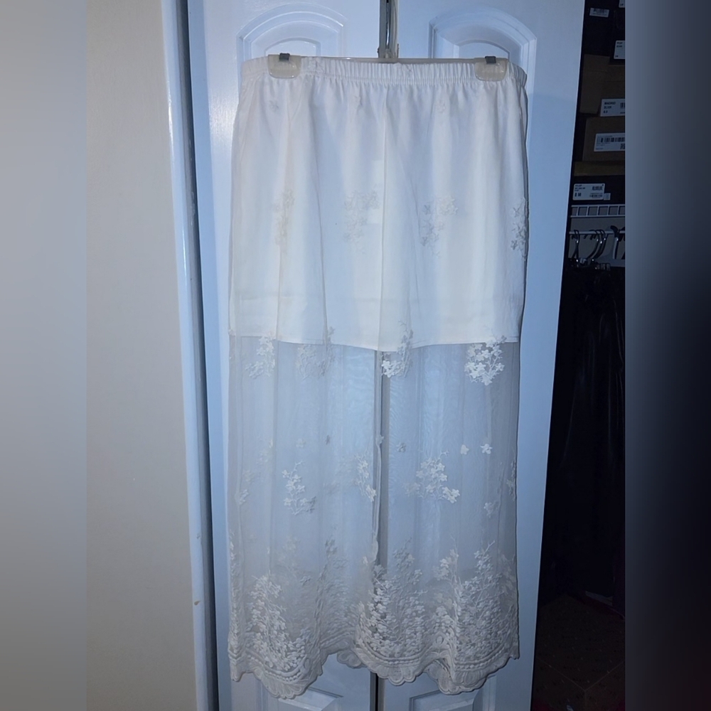 Sheer Overlay Maxi Skirt